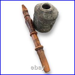 Vtg Eastern (Bedouin) Coffe Bean Mortar/Pestle (Mihbaj) Wood Syria Damascus 26