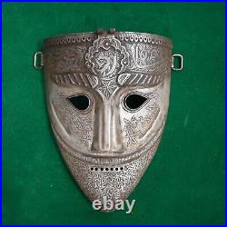 Vtg iron islamic anatolia ottoman turkish men war mask kulah khud helmet