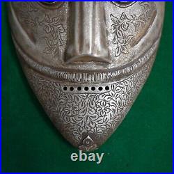 Vtg iron islamic anatolia ottoman turkish men war mask kulah khud helmet