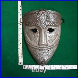 Vtg iron islamic anatolia ottoman turkish men war mask kulah khud helmet