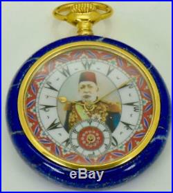 WOW! The personal watch of Sultan Mehmed V. Carved Lapis-Lazuly stone case Zenith