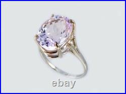White Gold Ring 10ct Pink Kunzite Afghani 19thC Antique Ancient Good Luck 14kt