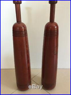 Wooden Exercise Clubs Persian Meels, Indian Clubs 1 Pair Cherry Color