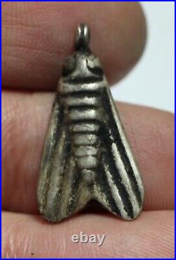 Zurqieh Ad14341- Ancient Egypt. New Kingdom Silver Fly Amulet. 1250 B. C