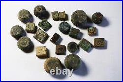 Zurqieh Ad6330- Ancient Byzantine & Islamic Bronze Weights. 22 Pcs