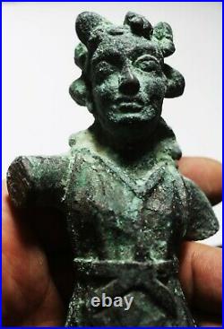 Zurqieh As19108- Ancient Roman Bronze Figure Of A Female. 200 300 A. D