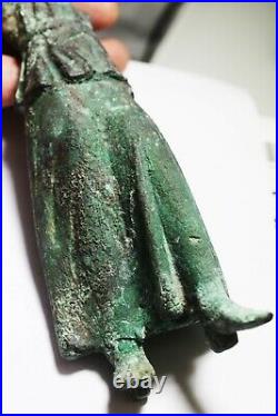 Zurqieh As19108- Ancient Roman Bronze Figure Of A Female. 200 300 A. D