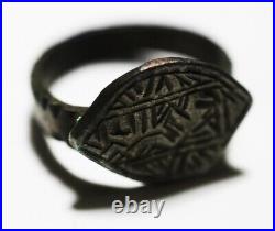 Zurqieh As22261- Ancient Islamic Mamluk Silver Ring. 1400 A. D