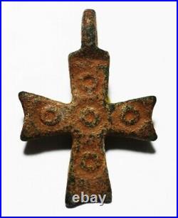 Zurqieh As22668- Ancient Holy Land. Byzantine Bronze Cross. 800 1000 A. D