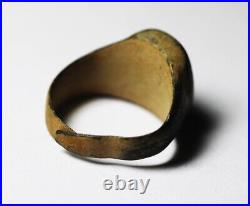 Zurqieh -ad7651- Ancient Iron Age Bronze Ring, With Hebrew Inscription 600 B. C