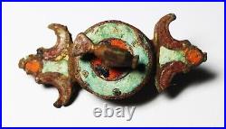 Zurqieh -ad7667- Ancient Roman Bronze Inlaid With Glass Buckle. 200 A. D