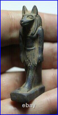 Zurqieh -as24996- Ancient Egypt. New Kingdom. Large Lapis Lazuli Anubis. 1400 B