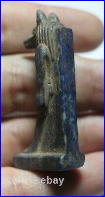Zurqieh -as24996- Ancient Egypt. New Kingdom. Large Lapis Lazuli Anubis. 1400 B